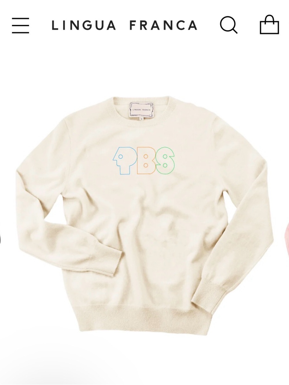 Lingua Franca PBS Cashmere Sweatshirt